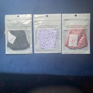 NWT Set of 3 Glam Face Masks